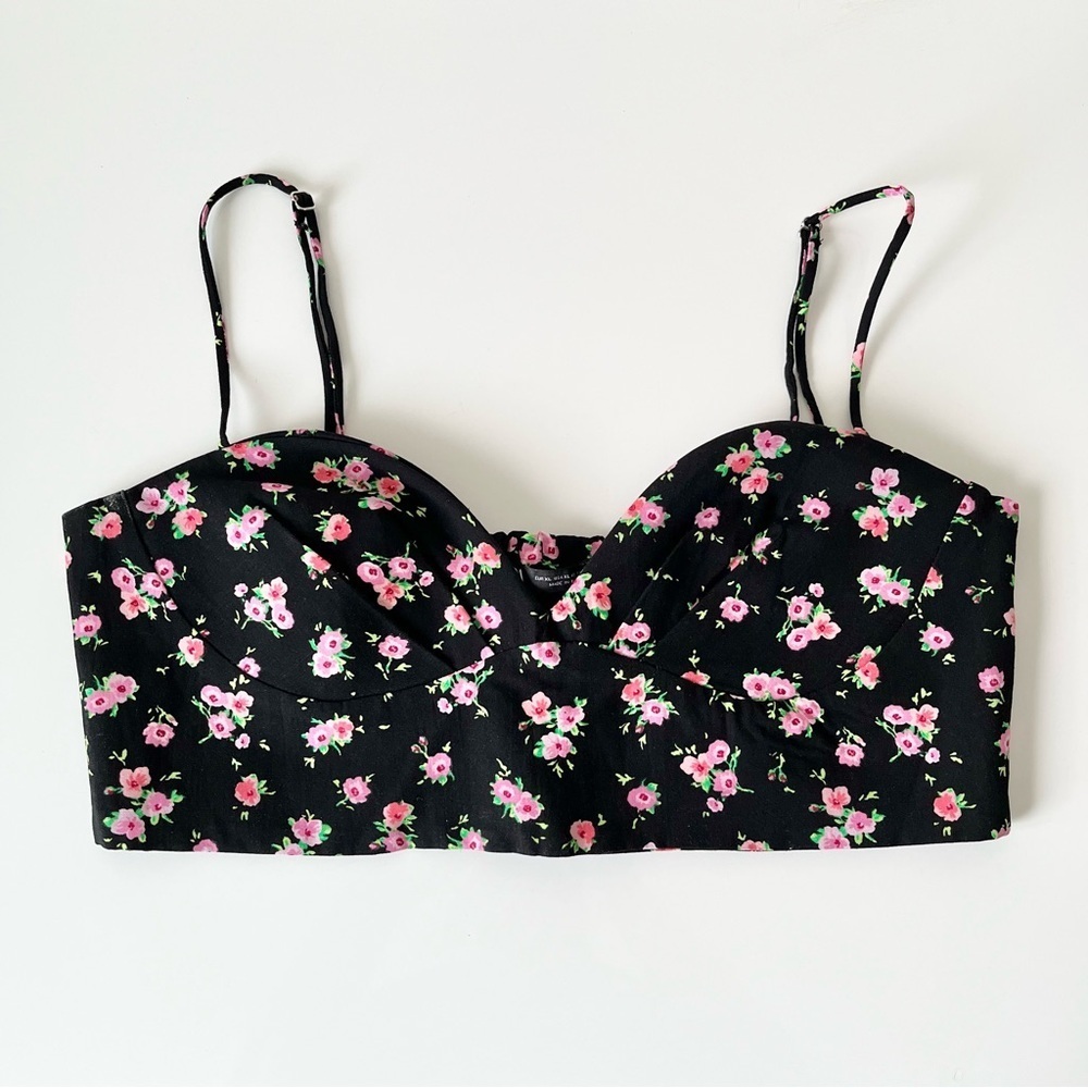 Zara Ditzy Floral Bustier Corset Crop Top Size XL